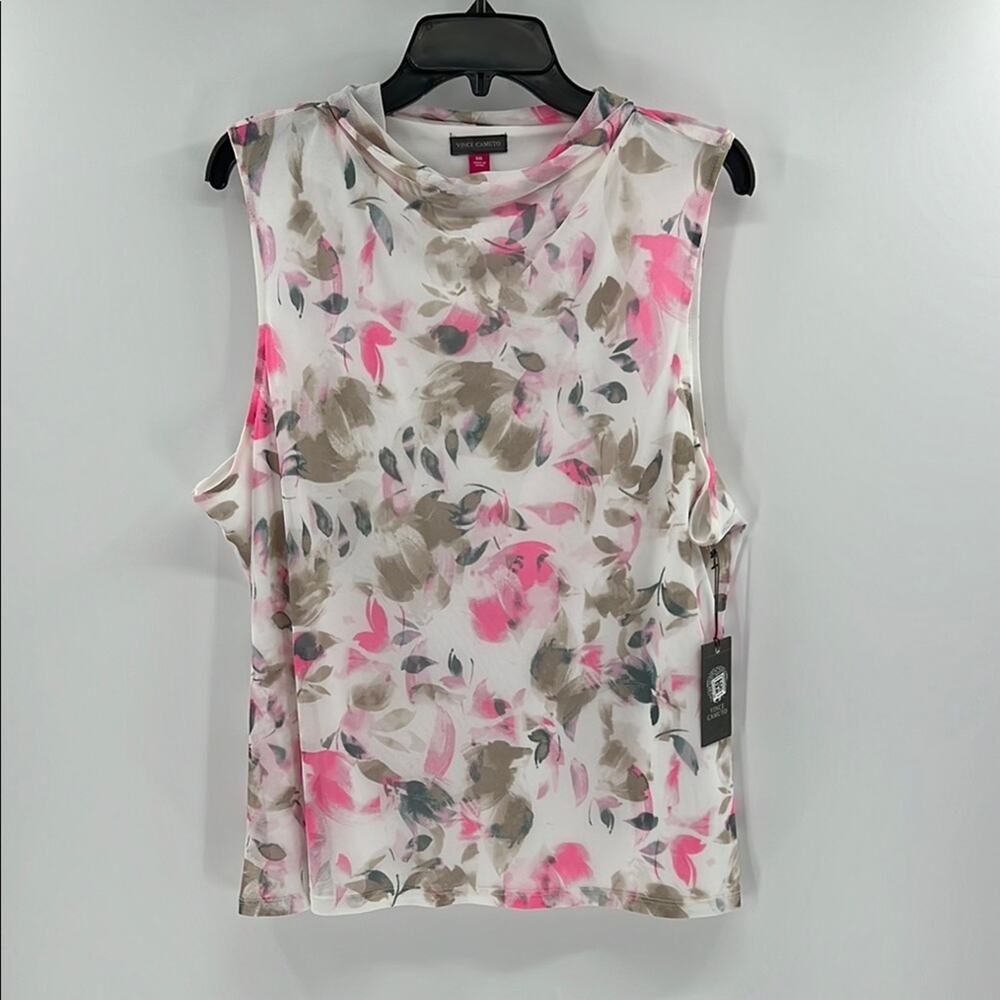 Vince Camuto Women's Daisy Daze Cowl Neck Tank Top - New Ivory - XXL - NWT